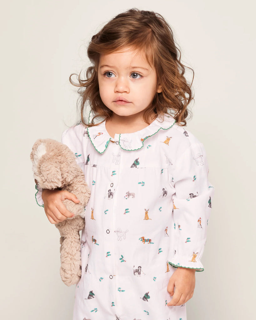 Baby's Twill Madeline Romper in Jingle Paws